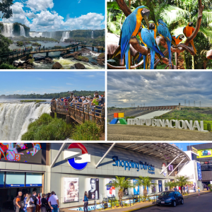 Transporte In e Out + Cataratas Brasileiras + Parque das Aves + Cataratas Argentina + Visita Panorâmica de Itaipu + Compras Paraguai (Sem ingressos)
